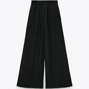 Zara Black Flowy Wide Leg Pants